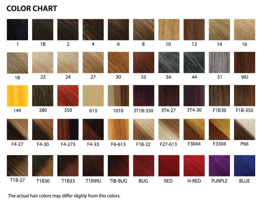 Red Hair Weave Color Chart