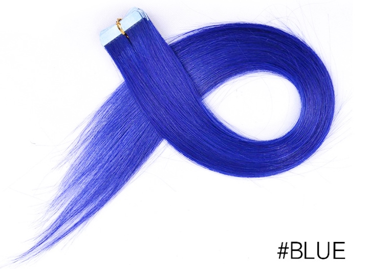 electric blue clip in hair extensions