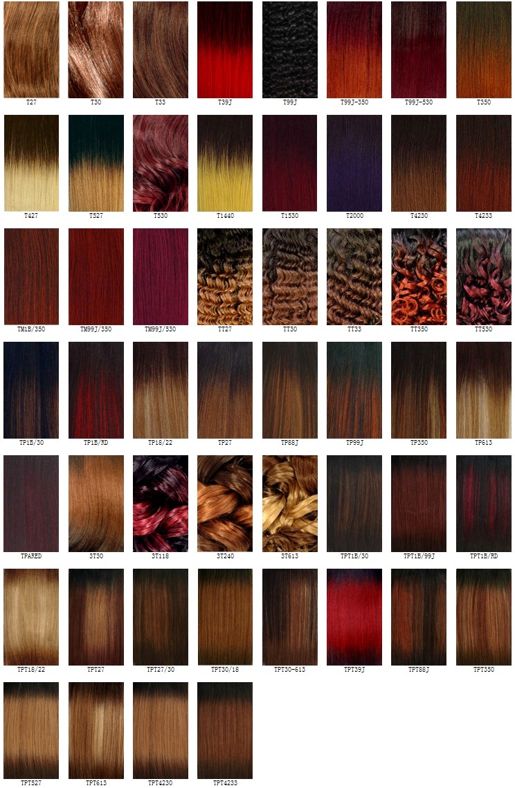 The Wigs and Hair Extensions Colour Guide.