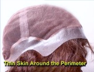 Full lace cap wig with thin PU skin perimeter Full lace cap wig with thin skin perimeter and no stretch