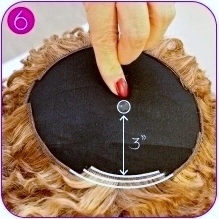 Make your own two-tone wig step 6 circling the crown