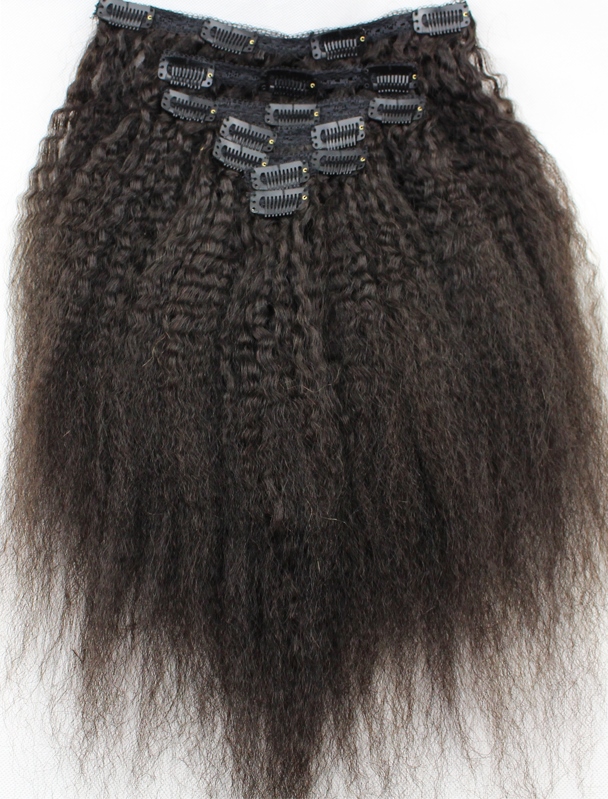 Kinky Straight Clip Hair Extensions Blow dried curly hair Kinky Straight Clip Hair Extensions Blow dried curly hair