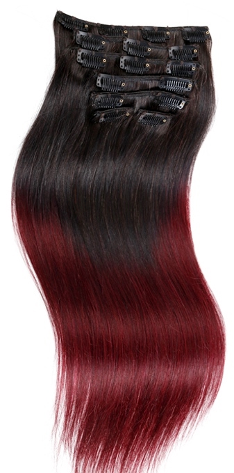 Ombre Silky Straight Clip-on Hair Extensions