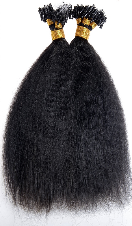 Kinky Straight Micro Loop Human Hair Extensions