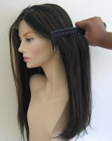 Combing through wig hair