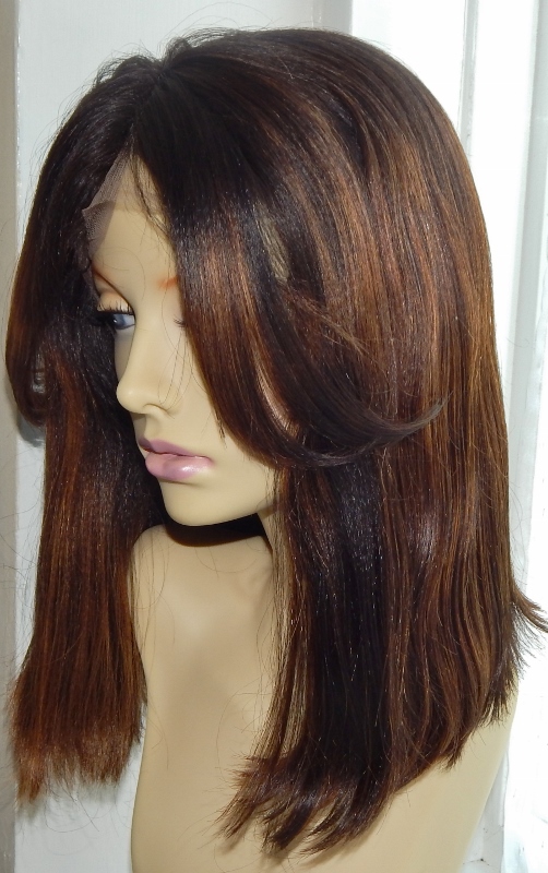 Lace Front Wigs MC15HL: 15 Light Micro-Crimped Choppy Bob Simmy Look